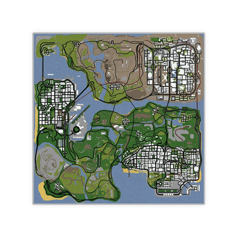 GTA: San Andreas Map - Декоративен Килим
